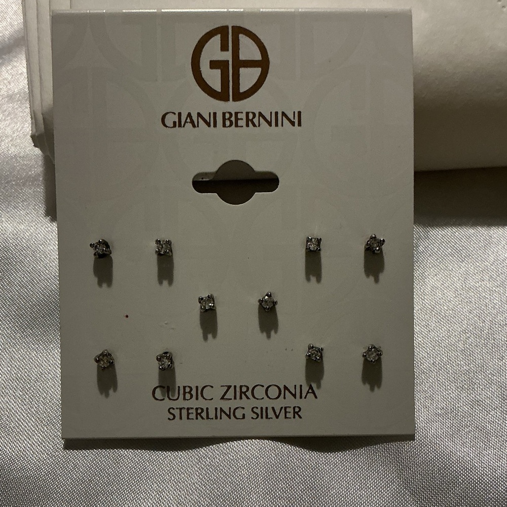 Giani Bernini Silver Cubic Zirconia Stud Earrings